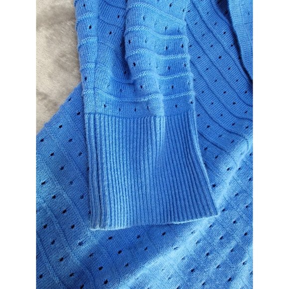 C Wonder Large blue‎ eyelet pattern, open front cardigan - Picture 5 of 8